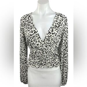 ZARA leopard print blouse SMALL